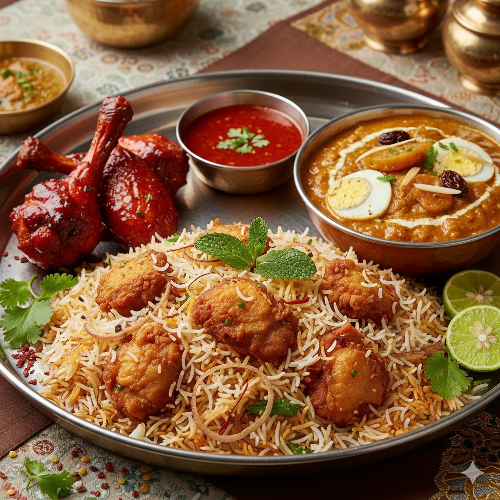 Non Veg Biryani Combo-2[1 Chicken Lollipop/Wings+1 Chicken Fry piece Biryani+1Chicken Mughlai Biryani ]